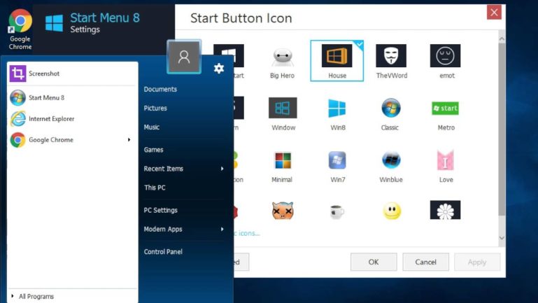 iobit windows 8 classic start menu