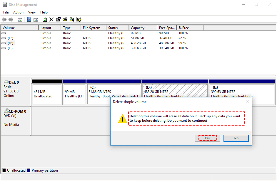 windows 10 extend partition unallocated space