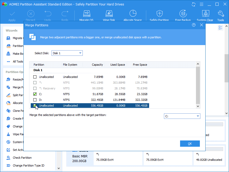 Cómo extender la partición con espacio no asignado en PC con Windows 22