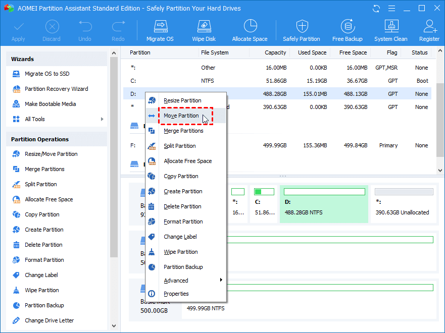 extend partition into unallocated space