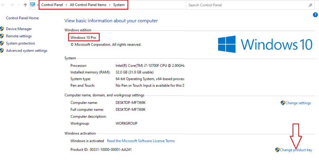 download windows 10 home with product key