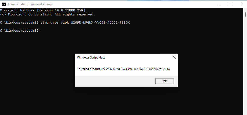 install Windows 11 Pro product key