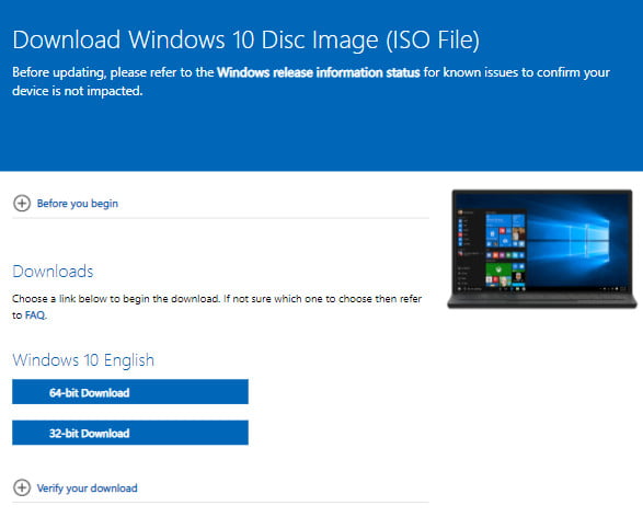 Download Windows 10 ISO (Trial Version)
