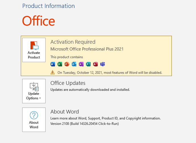 Microsoft Office 2021 trial version