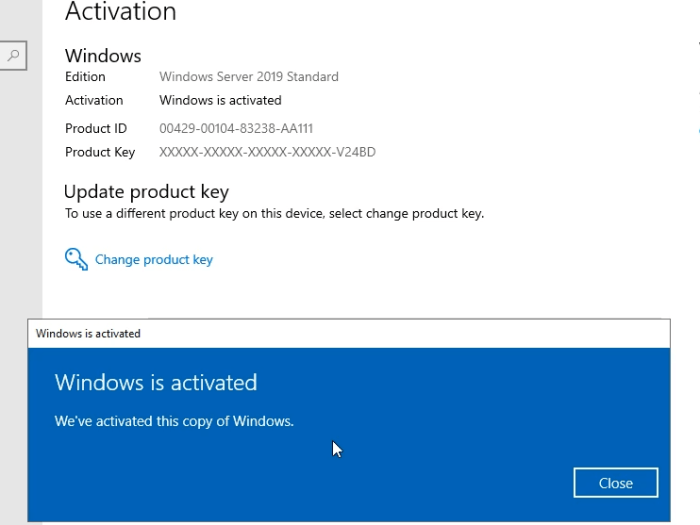 Windows Server 2019 product key