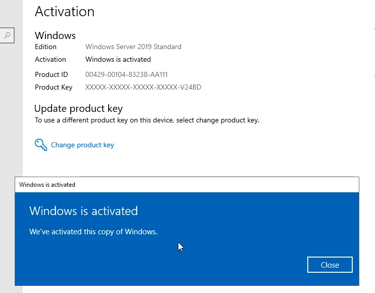 Windows Server 2019 product key