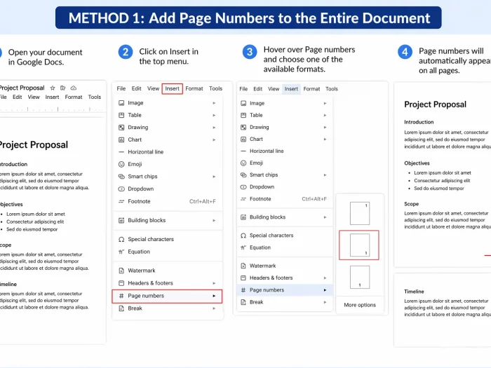 How to Add Page Numbers in Google Docs